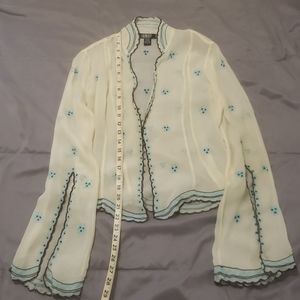 Laundry silk boho cream cardigan